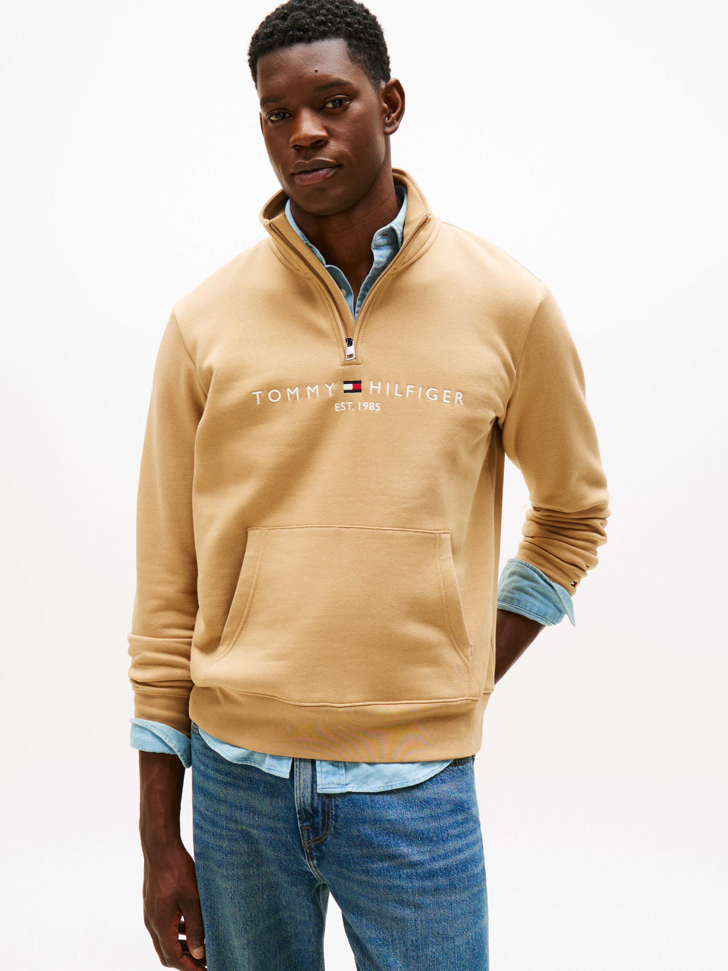 Logo Mock Turtleneck Half-Zip Sweatshirt | Sweatshirts & Hoodies