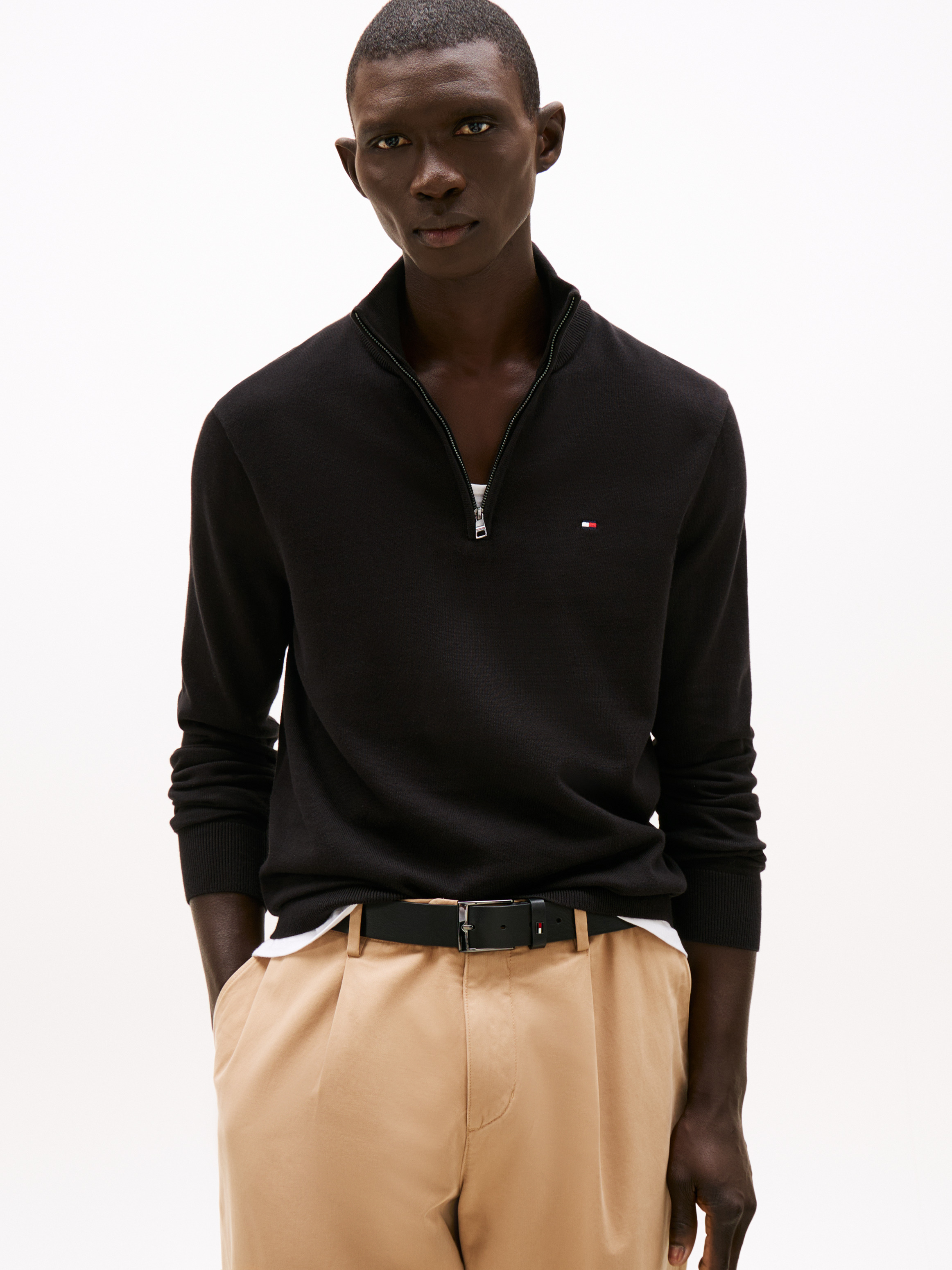 Half-Zip Mock Turtleneck Jumper | Knitwear | Tommy Hilfiger