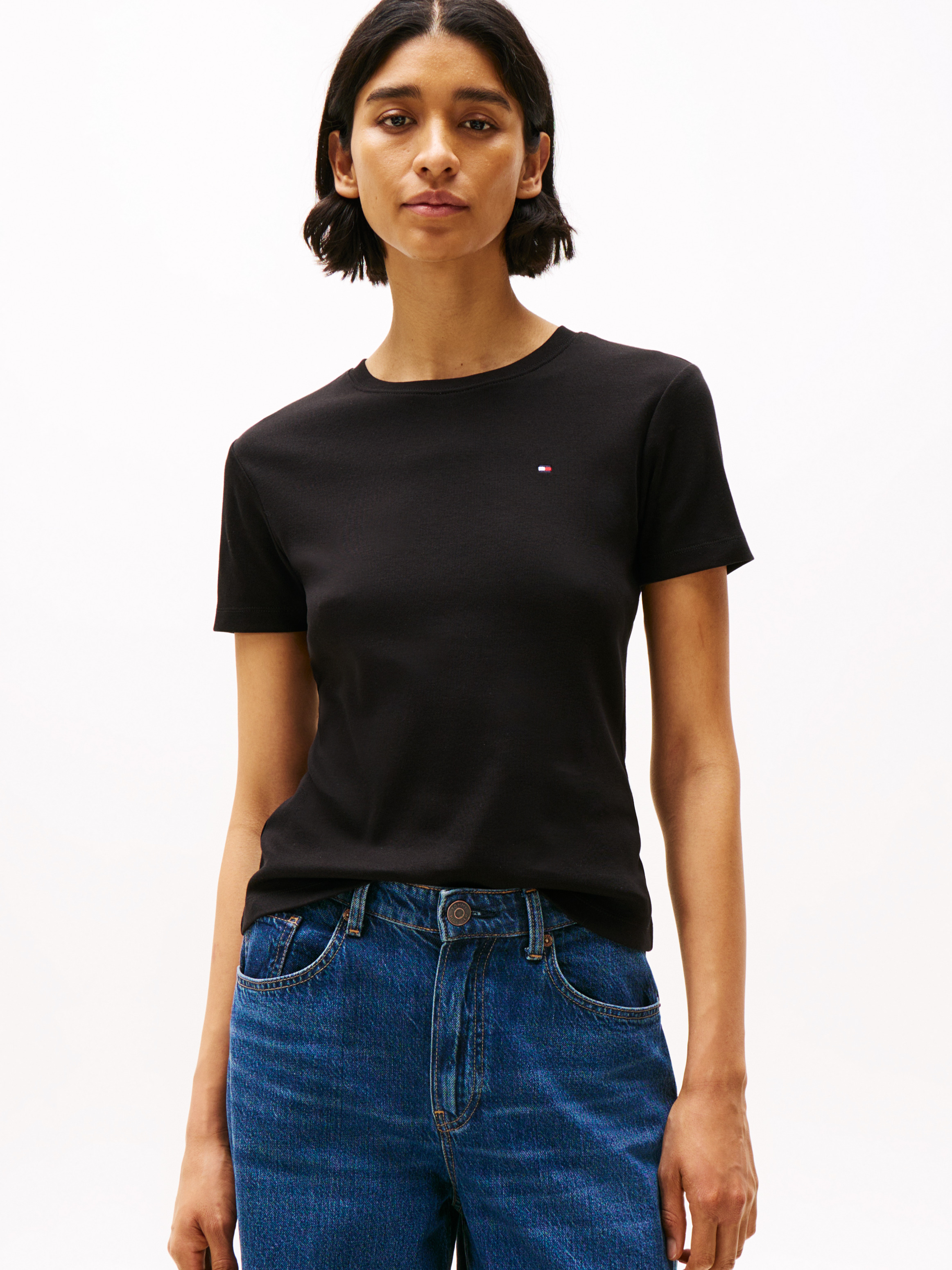 売れ筋商品|||トミー ヒルフィガー Tシャツ レディース トップス SLIM HENLEY SCOOP - Long sleeved top - dark night navy/calico WW0WW439050A4-MO-ST-F1.jpg?w=