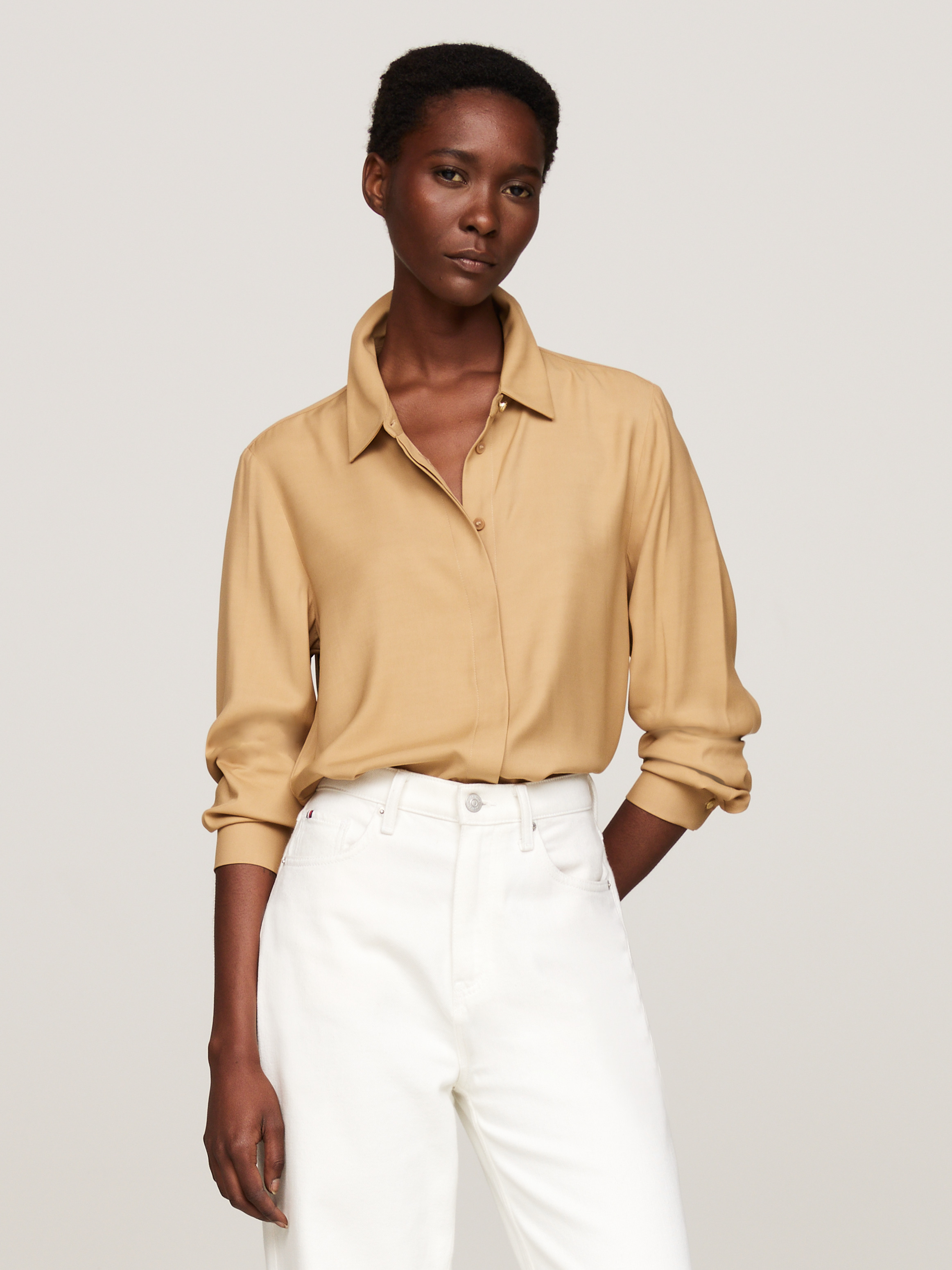 売れ筋商品|||トミー ヒルフィガー シャツ レディース トップス FLUID BOW BLOUSE - Button-down blouse - calico Bow Long Sleeve Blouse | Shirts | Sportswear
